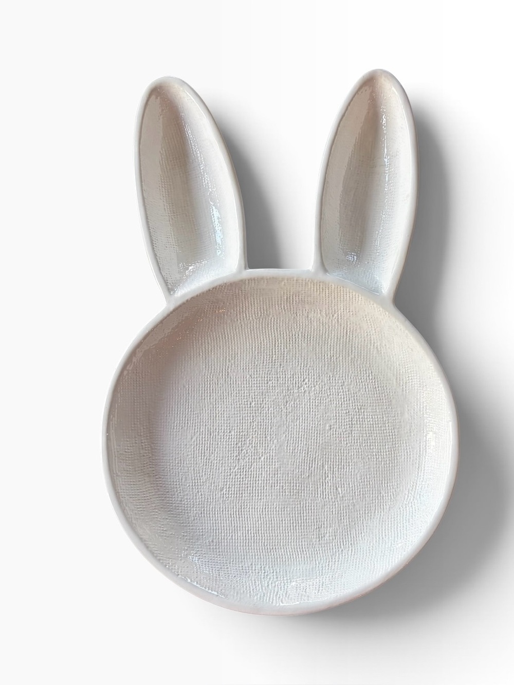 White Bunny Ear Ceramic Tray by Royal Standard